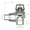 Кран термостатический угловой PPR 25x3/4 Koer K0150.PRO (KP0190) купить в САНН Одесса