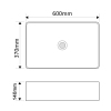 Раковина накладная MIXXUS PREMIUM QUADRO-0209 600х370х140mm (перелив) (MP6522) купить в САНН Одесса, изображение 3