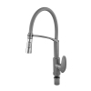 Смеситель для кухни PLAMIX CEZAR-017 SET GRAPHITE REFL.BLACK с силиконовым изливом (с подводкой) (PM0742) купить в САНН Одесса, изображение 2