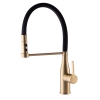 Смеситель для кухни MIXXUS PREMIUM SUMMER 017 BRUSHED GOLD REFL.BLACK с гибким изливом (Цвет матовое золото+излив черный) (MI6964) купить в САНН Одесса, изображение 2