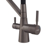 Смеситель для кухни MIXXUS PREMIUM MAGNET 021 GRAPHITE REFL.BLACK с гибким изливом с выходом для питьевой воды (Цвет графит+излив черный) (MI6975) купить в САНН Одесса