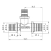Тройник переходный Koer KA.T20-16-16 - 20(2.8mm) x 16(2.2mm) x 16(2.2mm) (KR4887) купить в САНН Одесса, изображение 3