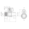 Кран шаровый ГАЗ, ручка "бабочка" желтая Roho R111-050G - 1/2" ВЗ (RO0241) купить в САНН Одесса
