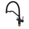 Смеситель для кухни MIXXUS PREMIUM GRAVITY 021 BLACK REFL.BLACK с гибким изливом с выходом для питьевой воды (Цвет черный+излив черный) (MI6978) купить в САНН Одесса