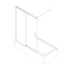 Шторки стеклянные на ванну раздвижные KOER SR BS06-120x150-TR-01 прозрачное стекло EASY CLEAN 6мм хром (KR5945) купить в САНН Одесса, изображение 3