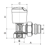 Кран радиаторный Roho R5551-050 - 1/2" угловой (антипротечка) (RO0129) купить в САНН Одесса