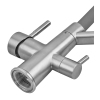Смеситель для кухни ZERIX FUL-021 REFL.GRAY с силиконовым изливом, из нерж.стали SUS304 с выходом для питьевой воды (излив серый) (ZX5998) купить в САНН Одесса, изображение 4
