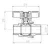 Кран шаровый ШШМ KOER EXTREME KE.219-15 - 1/2" MM ручка "бабочка" красная (KR5762) купить в САНН Одесса, изображение 2
