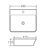 Умивальник накладний керамічний Mixxus Premium Bevel-0201 з переливом 485x410x125mm (MP6480) купить в САНН Одесса, изображение 2