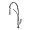 Смеситель для кухни PLAMIX LUCAS-017 SET CHROME REFL.GREY (с подводкой) (Цвет хром+силиконовый излив серый) (PM0715) купить в САНН Одесса, изображение 4