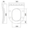 Унитаз подвесной эргономичный KOER TT-0102-T3 520x360x360mm система смыва TORNADO 3.0 (KR5616) купить в САНН Одесса, изображение 2