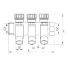 Коллектор теплого пола вентильный с фитингом Koer KR.1124-3 1”x3 ways (KR2833) купить в САНН Одесса