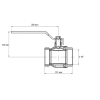 Кран шаровый Koer KR.214 - 2-1/2" FF ГГР (ручка "рычаг" красная) (KR4950) купить в САНН Одесса, изображение 2