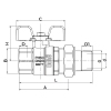 Кран с американкой прямой Roho R105-075 - 3/4" (RO0087) купить в САНН Одесса, изображение 2