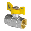 Кран шаровой KOER KR.217.G - 3/4" FF ГГМ YELLOW, ручка "бабочка" желтая (KR0041) купить в САНН Одесса, изображение 3