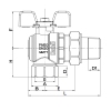 Кран с американкой Roho R106-050B - 1/2" угловой (RO0113) купить в САНН Одесса, изображение 2