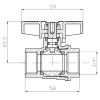 Кран шаровый ГГМ KOER EXTREME KE.217-20 - 3/4" FF ручка "бабочка" красная (KR5757) купить в САНН Одесса