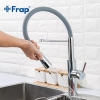 Смеситель для кухні Frap F4452-6 з гнучким виливом, 2 режими, сірий/хром купить в САНН Одесса, изображение 2