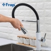 Смеситель для кухні Frap F4452-8 з гнучким виливом, 2 режими, біло/черный купить в САНН Одесса, изображение 3