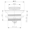 Донный клапан для ванны ZERIX BV-07 автоматический (Click-Clack) (Цвет хром) 1 1/2'' (ZX6024) купить в САНН Одесса