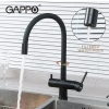 Смеситель для кухні на дві води GAPPO G4398-36 з гнучким виливом, черный купить в САНН Одесса, изображение 4