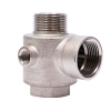 З"єднувач п'ятививідний +зворотний клапан 80мм M1"×F1"×F1"×M1/4"×F1/4" Silver 480г AQUATICA (779601) купить в САНН Одесса, изображение 5