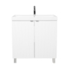 Тумба Fabio (белый мат) з умывальником Fabio 80 см (напольная) ручка хром купить в САНН Одесса, изображение 2