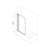 Шторка для ванни MP93 одноелементна 750x1300 мм купить в САНН Одесса, изображение 3
