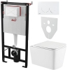 Инсталляция AlcaPlast 4в1 AM101/1120 з білою круглою кнопкою M670 + подвесной унитаз Kvadro купить в САНН Одесса