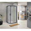 R90RCB Душева кабина ROUND полукругла чорна 900x900x1900 мм скло прозоре купить в САНН Одесса, изображение 2