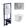Инсталляция Koller Pool Dune 1200SL + Kvadro Arc Chrome панель смыва + подвесной унитаз Round Smart з сидінням Soft-close ( змив Tornado 3,0 ) купить в САНН Одесса