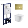 Инсталляция Koller Pool Dune 1200SL + Neon Gold панель смыва + подвесной унитаз Round Smart з сидінням Soft-close ( змив Tornado 3,0 ) купить в САНН Одесса