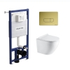 Инсталляция Koller Pool Dune 1200SL + Orion Cosmo Gold панель смыва + подвесной унитаз Round Smart з сидінням Soft-close ( змив Tornado 3,0 ) купить в САНН Одесса