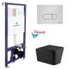 Инсталляция Koller Pool Dune 1200SL + Orion Cosmo White панель смыва + подвесной унитаз KVADRO Black matt з сидінням Soft-close (змив Торнадо) купить в САНН Одесса
