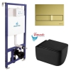 Инсталляция Koller Pool Dune 1200SL + Neon Gold панель смыва + подвесной унитаз KVADRO START Black matt з сидінням Soft-close (змив Торнадо) купить в САНН Одесса