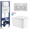Инсталляция KollerPool AQUA LINE + TWIST White панель смыва + подвесной унитаз KVADRO з сидінням Soft-close ( змив Tornado ) купить в САНН Одесса