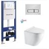 Инсталляция KollerPool AQUA LINE + EDGE White панель смыва + подвесной унитаз ROUND Smart з сидінням Soft-close ( змив Tornado 3,0 ) купить в САНН Одесса