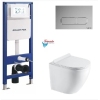 Инсталляция KollerPool AQUA LINE + EDGE Chrome панель смыва + подвесной унитаз ROUND Smart з сидінням Soft-close ( змив Tornado 3,0 ) купить в САНН Одесса