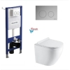 Инсталляция KollerPool AQUA LINE + TWIST Chrome панель смыва + подвесной унитаз ROUND Smart з сидінням Soft-close ( змив Tornado 3,0 ) купить в САНН Одесса
