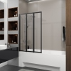 Шторка на ванну трьохелементна Style 1000х1500мм (left) black matt, скло 4мм clear купить в САНН Одесса, изображение 2