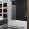 Шторка на ванну одноелементна Proxima 800х1500мм black matt, скло 8мм grape купить в САНН Одесса, изображение 2
