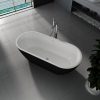 Ванна акрилова окремостояча суцільнолита AquaLuxe 1700x750 White/Matt Black з сифоном купить в САНН Одесса, изображение 3