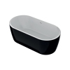 Ванна акрилова окремостояча суцільнолита PureLine 1600x800 White/Matt Black з сифоном купить в САНН Одесса, изображение 2