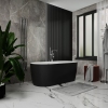 Ванна акрилова окремостояча суцільнолита PureLine 1600x800 White/Matt Black з сифоном купить в САНН Одесса, изображение 3