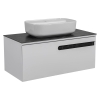Тумба Остiн білий мат зі стільницею 100 см та умивальником Aqua 60 см
