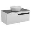 Тумба Остiн білий мат зі стільницею 100 см та умивальником One 42 см