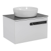 Тумба Остiн білий мат зі стільницею 70 см та умивальником One 46 см (круг)
