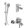 Комплект: Змішувач для раковини Lal + Змішувач для ванни Lal + Душова гарнітура IMPERIAL IM-F03*