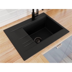 Кухонная мойка BODRUM 650 black shine Miraggio