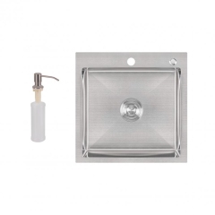 Мойка для кухни интегрированная Lidz Handmade H5050 (LDH5050BRU35375) Brushed Steel 3,0/1,0 мм купить в САНН Одесса
